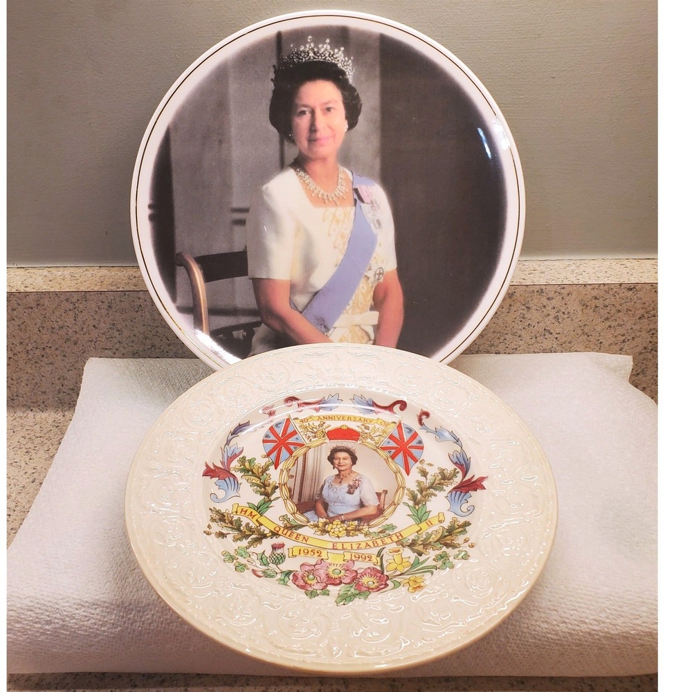 2 Spode 60th Birthday 1992 Hammersley 40th Queen Elizabeth II Plates Jubilee  UK